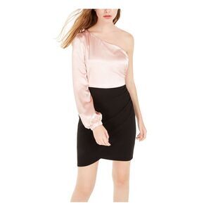 CITY STUDIO Womens Pink Long Sleeve Short Sheath Cocktail Dress 11